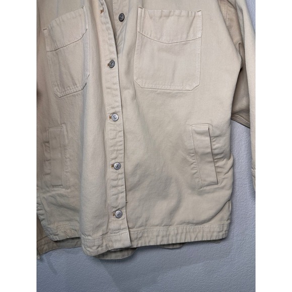 We The Free Oversized Beige Cotton Utility Shacket Jacket Women's Medium - Picture 7 of 10